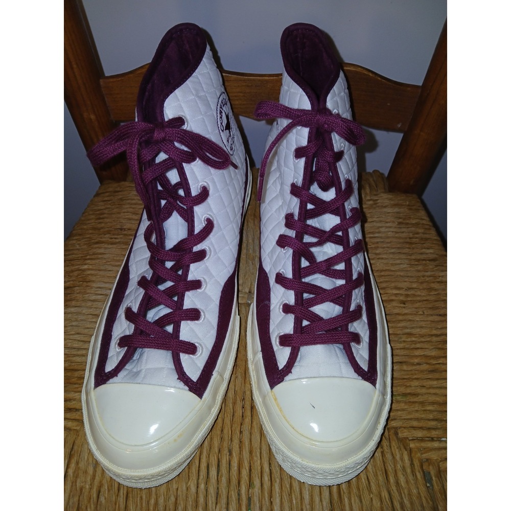 Rare Converse Chuck 70 High White With Maroon No Box Unisex Size 9